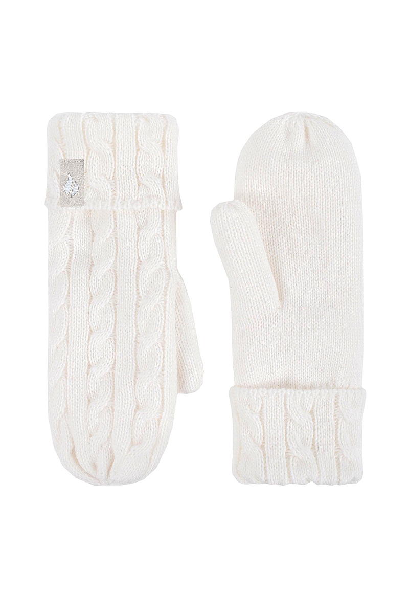 Heat Holders Women's Jackie Cable Knit Thermal Mittens Buttercream