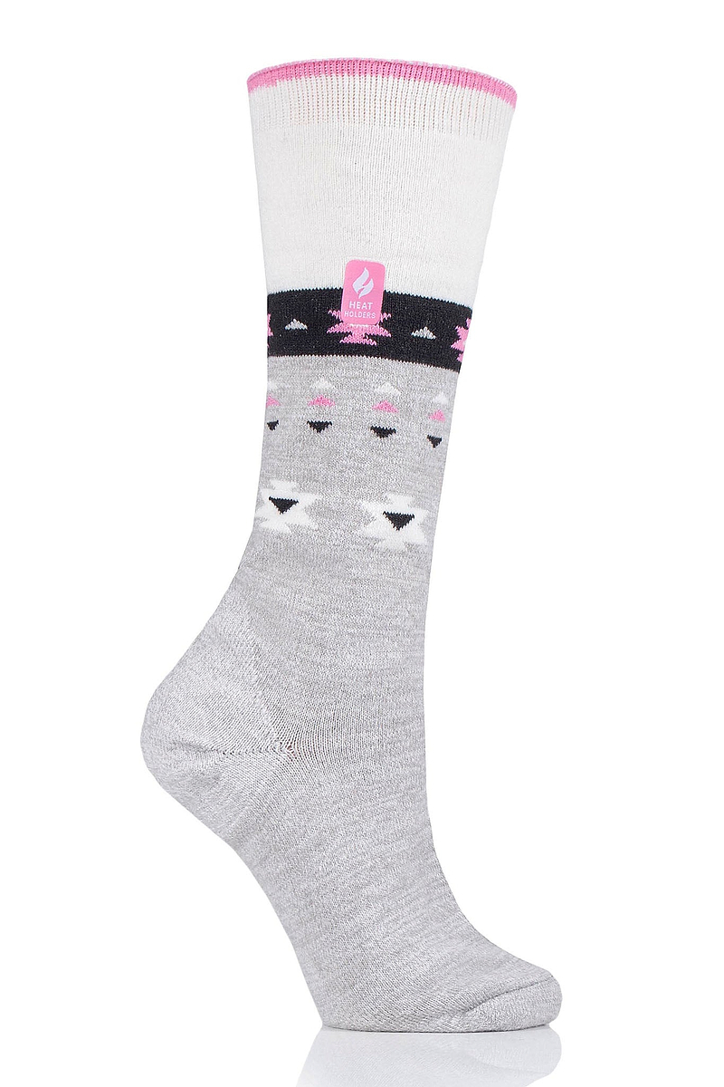 Heat Holders Women's Janica Aztec Snowsports Long Sock Grey