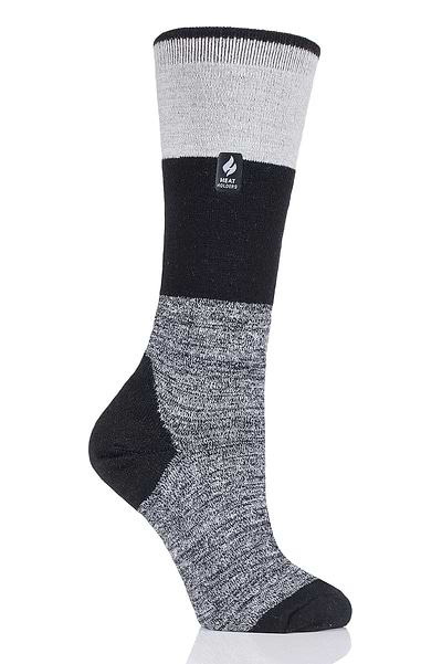 Heat Holders Women's Janica Block Snowsports Long Sock Black #color_black