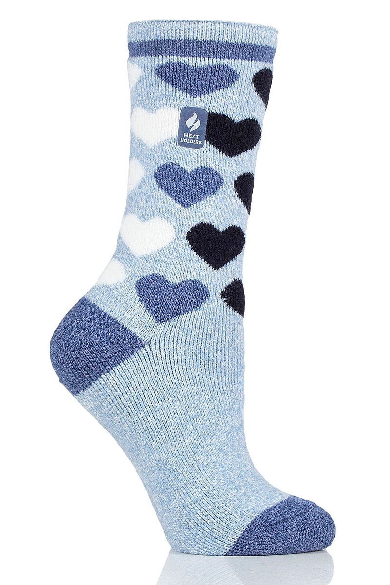 Heat Holders Women's Jennifer Lite Heart Thermal Crew Sock Denim