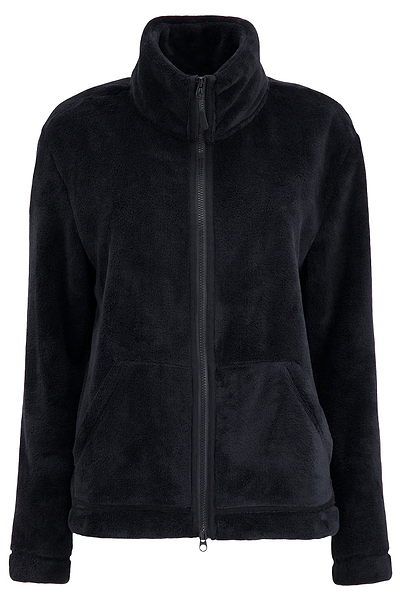 Heat Holders Women's Plush Zip-Front Fleece Jacket Black #color_black