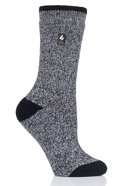Heat Holders Women's Viola Lite Twist Thermal Crew Sock Black #color_black