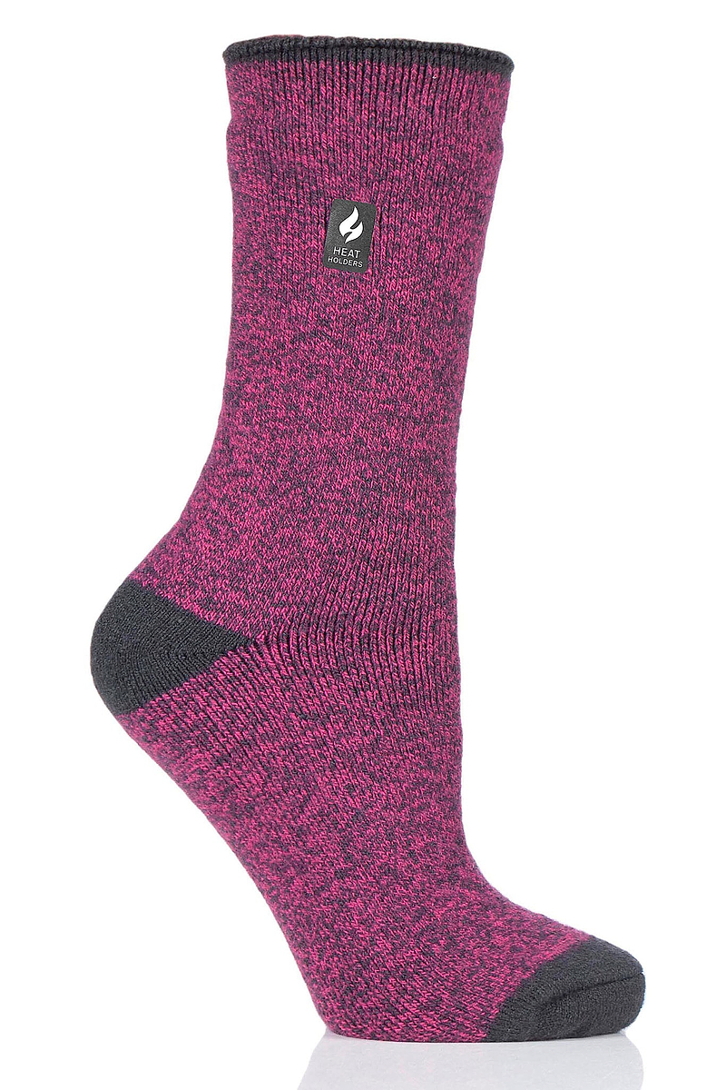 Heat Holders Women's Viola Lite Twist Thermal Crew Sock Raspberry/Charcoal