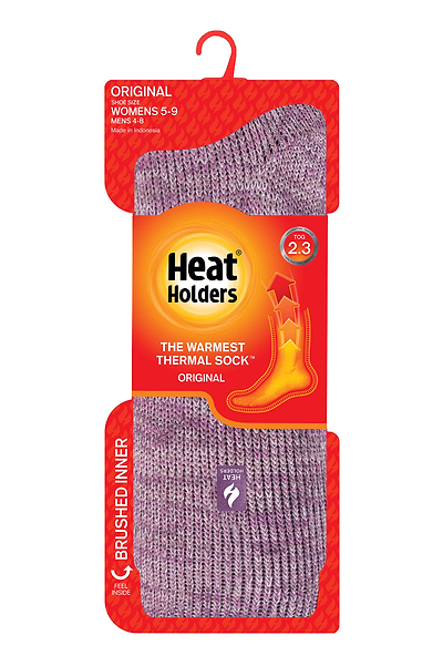 Heat Holders Women's Wendy Original Four-Color Twist Thermal Crew Sock Pink - Packaging