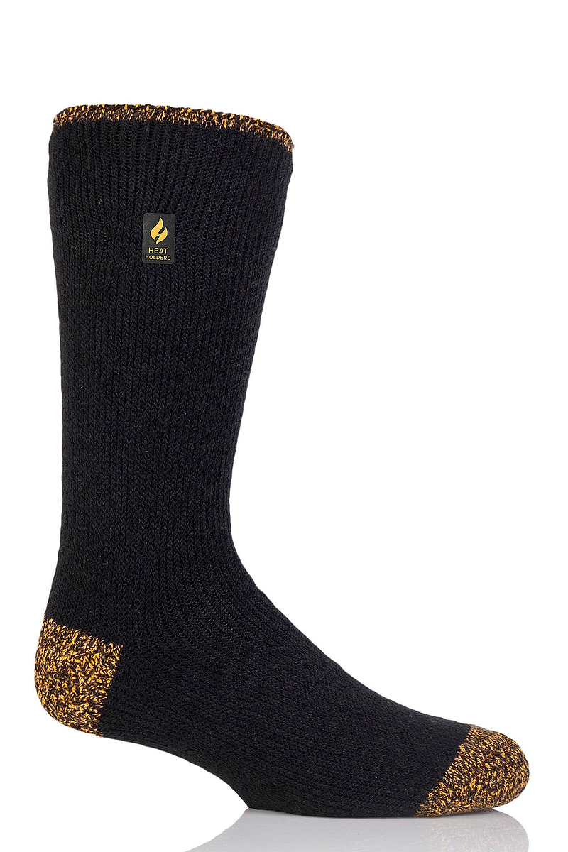 Heat Holders Worxx Men's Hank Lite Contrast Thermal Sock Black/Yellow