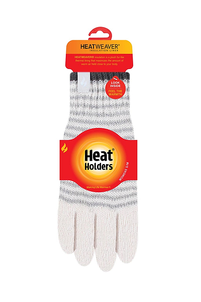 Heat Holders Women's Oslo Stripe Thermal Gloves Black #color_black