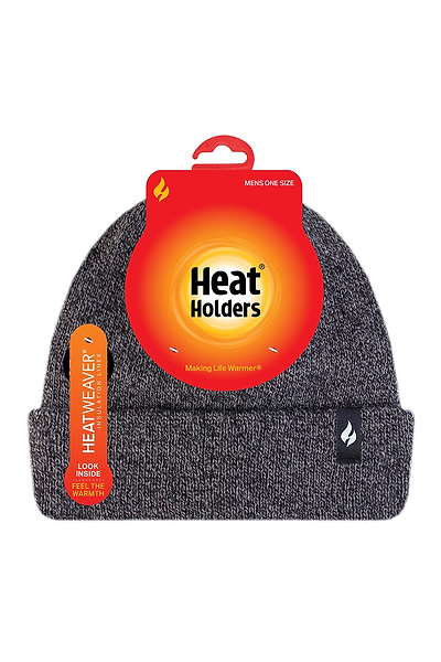 Heat Holders Men's Roll Up Thermal Hat Charcoal #color_charcoal