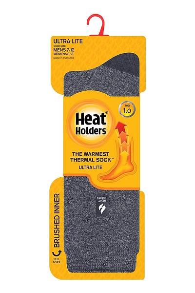 Heat Holders Men's Robin Ultra Lite Twist Thermal Crew Sock Black #color_black
