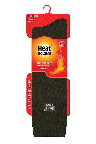 Heat Holders Men's Gabriel Solid Long Thermal Sock Black #color_black