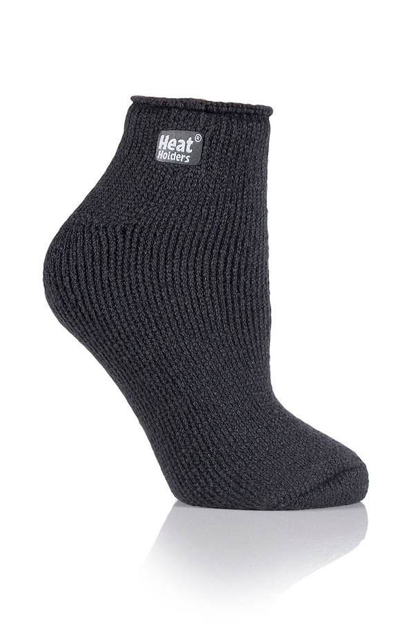 Heat Holders Women's Solid Thermal Ankle Sock Charcoal #color_charcoal