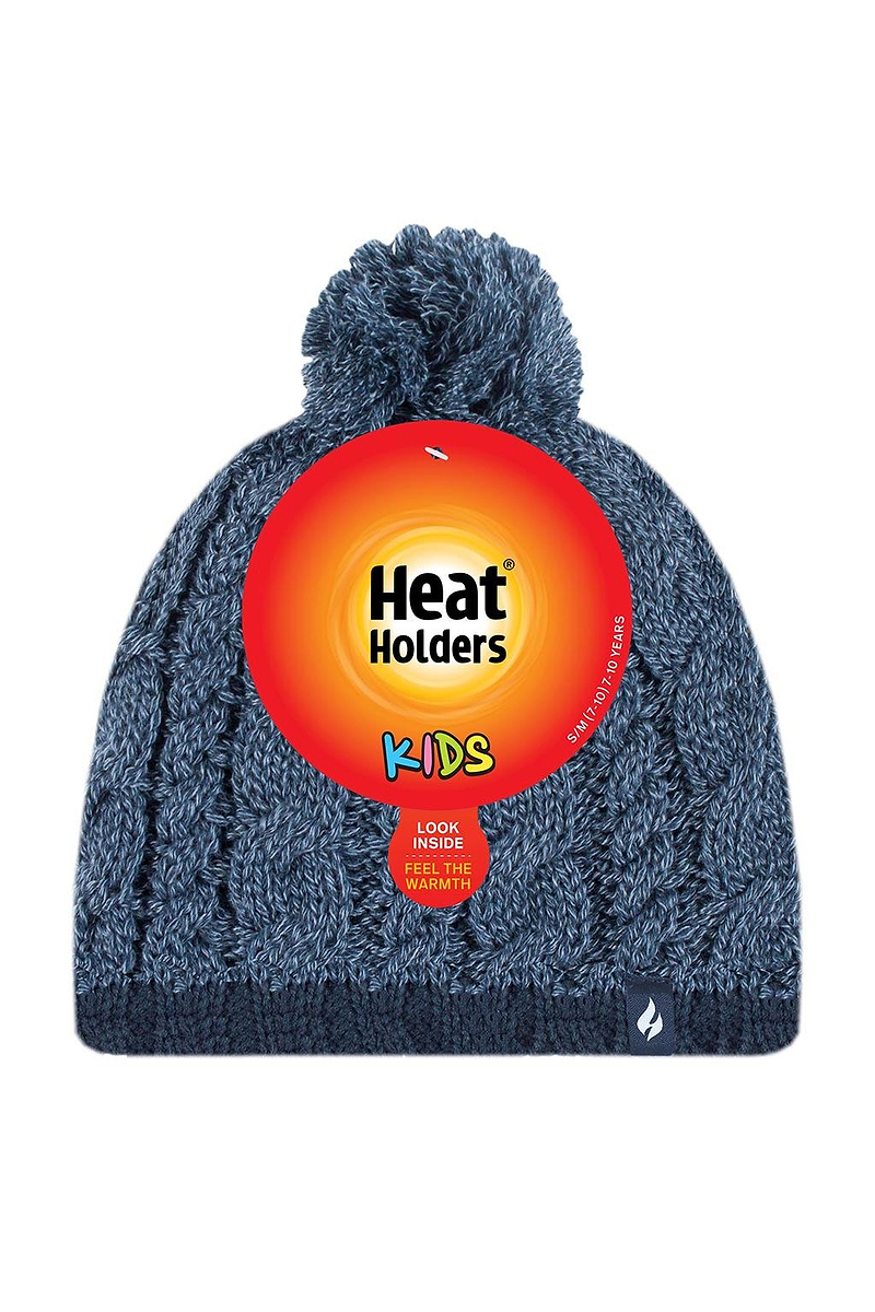 Heat Holders Boys Thermal Pom Pom Hat Denim/Navy - Packaging