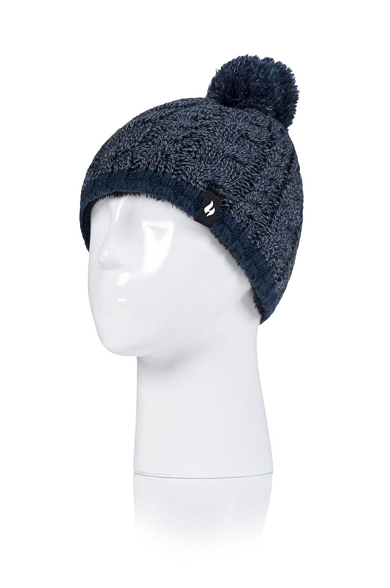 Heat Holders Boys Thermal Pom Pom Hat Denim/Navy