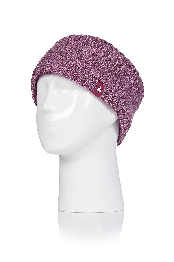 Heat Holders Women's Alta Cable Knit Thermal Headband Rose #color_rose