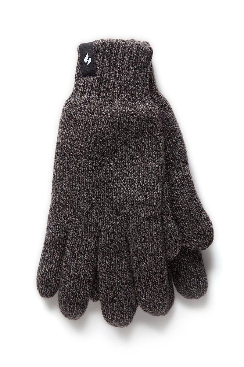 Heat Holders Men's Nevis Flat Knit Thermal Gloves Grey