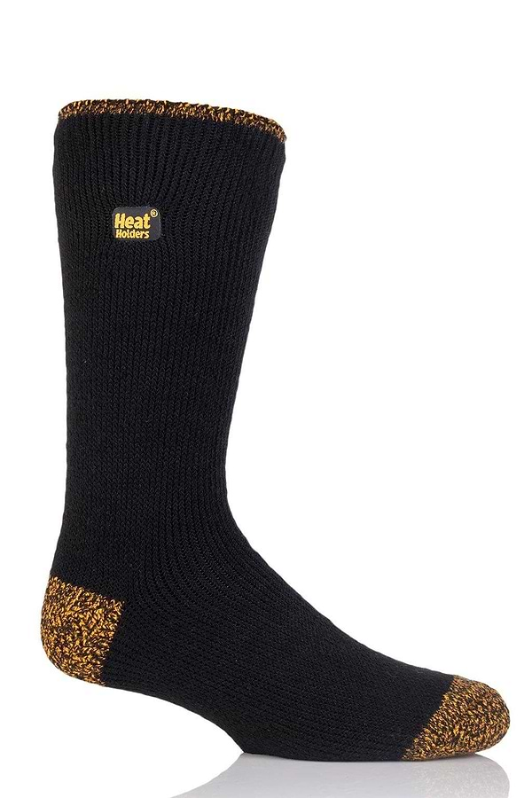 Heat Holders Worxx Men's Bruce Original Thermal Crew Socks Black/Yellow #color_black/yellow