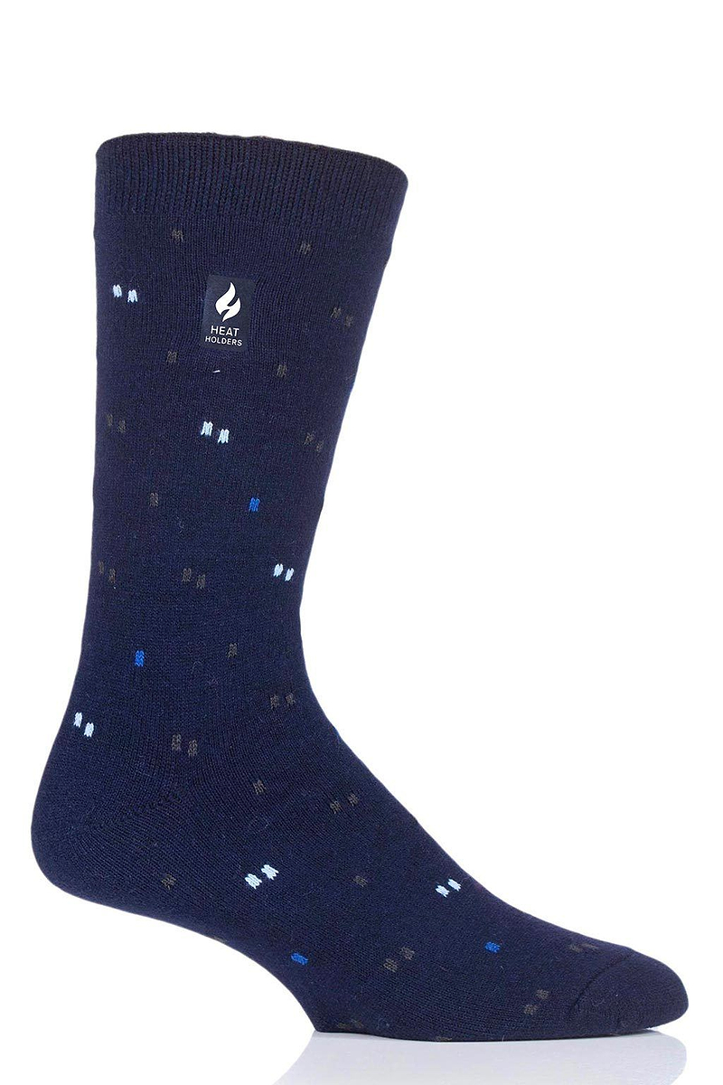 Heat Holders Men's Shane Ultra Lite Micro Pattern Thermal Crew Sock Navy