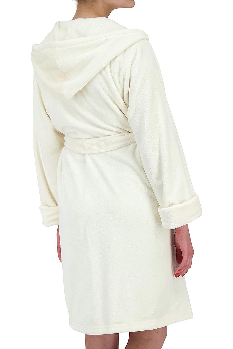 Heat Holders Womens Spa Robe Ivory Model - Rear Side