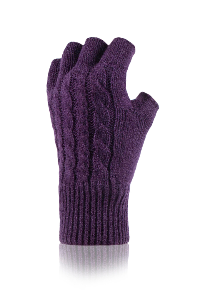 Women's Ayla Solid Cable Knit Fingerless Gloves