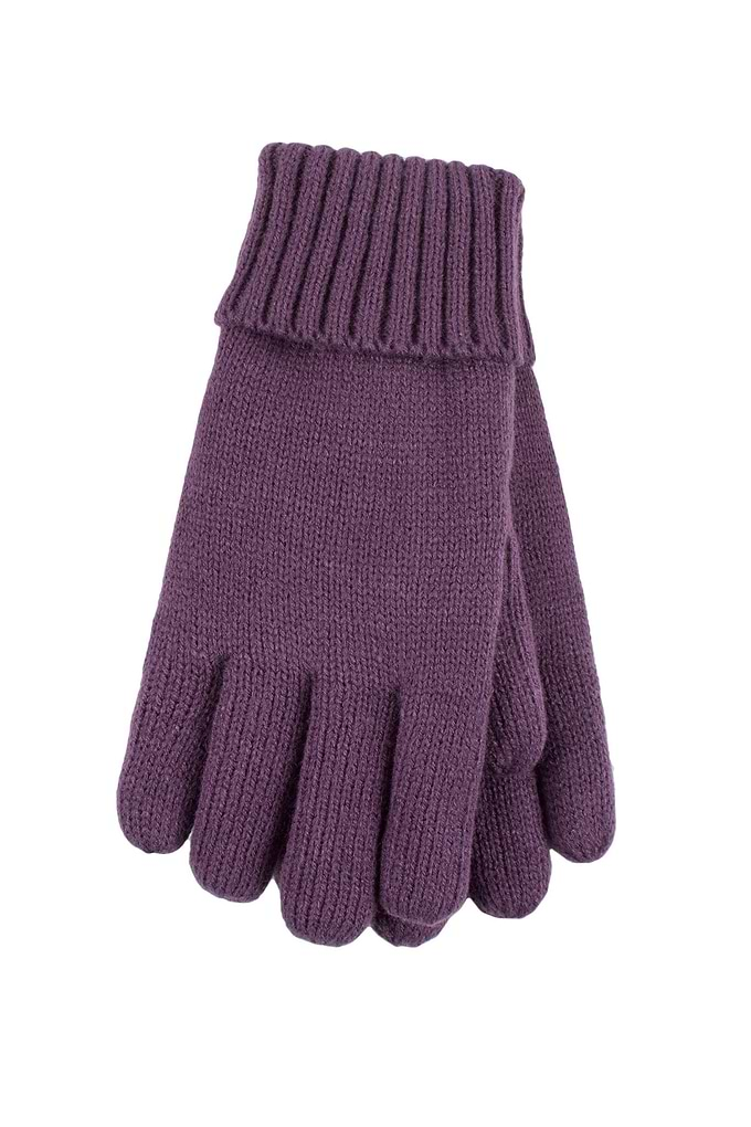 Heat Holders Carina Women's Flat Knit Gloves Purple #color_purple