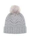 Heat Holders Courtney Roll-Up Hat with Pom Pom Cloud Grey - Flat