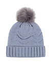 Heat Holders Courtney Roll-Up Hat with Pom Pom Dusty Blue - Flat