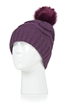 Heat Holders Courtney Roll-Up Hat with Pom Pom Purple Head Shot #color_purple