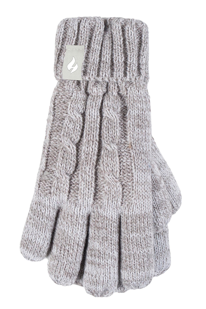 Heat Holders Kids' Glacier Peak Thermal Gloves Oatmeal #color_oatmeal