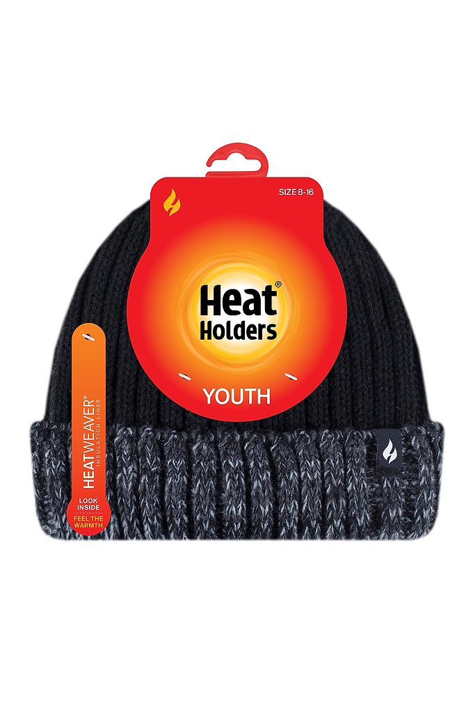 Heat Holders Kids' Storm Rider Thermal Gloves Black - Packaging