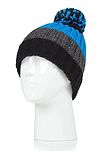 Heat Holders Kids Transverse Thermal Hat Black/Charcoal/Blue #color_black/charcoal/blue