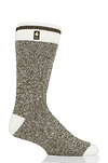 Heat Holders Men's Bunting Lite Cream Block Twist Thermal Crew Sock Forest Green #color_forest green