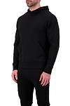 Heat Holders Men's Henrik LITE Thermal Hooded Lounge Top Black Front-Side