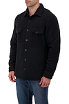 Heat Holders Mens Jax Long Sleeve Solid Shirt Jacket Black - Model Front Side