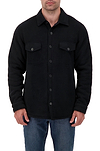 Heat Holders Mens Jax Long Sleeve Solid Shirt Jacket Black - Model