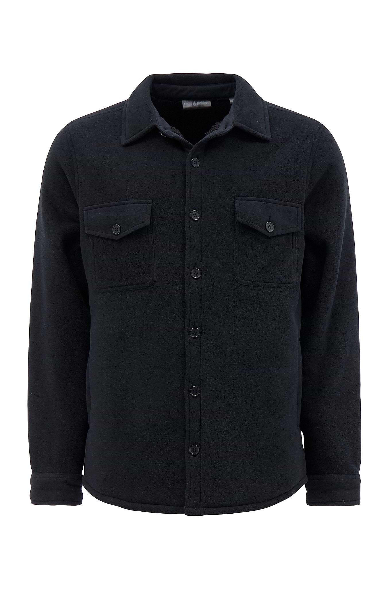 Mens shirt jacket black best sale