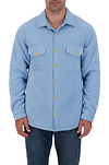 Heat Holders Mens Jax Long Sleeve Solid Shirt Jacket Chambray - Model