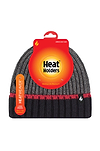 Heat Holders Mens Mark Rib Knit Chunky Twist Hat Black/Red - Packaging