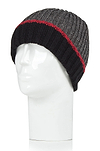 Heat Holders Mens Mark Rib Knit Chunky Twist Hat Black/Red #color_black/red