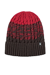 Heat Holders Mens Mavis Three-Tone Cable Knit Roll Up Hat Charcoal/Red - Flat