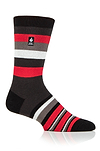 Heat Holders Men's Phillip Ultra Lite Multi Stripe Thermal Crew Sock Charcoal/Red #color_charcoal/red