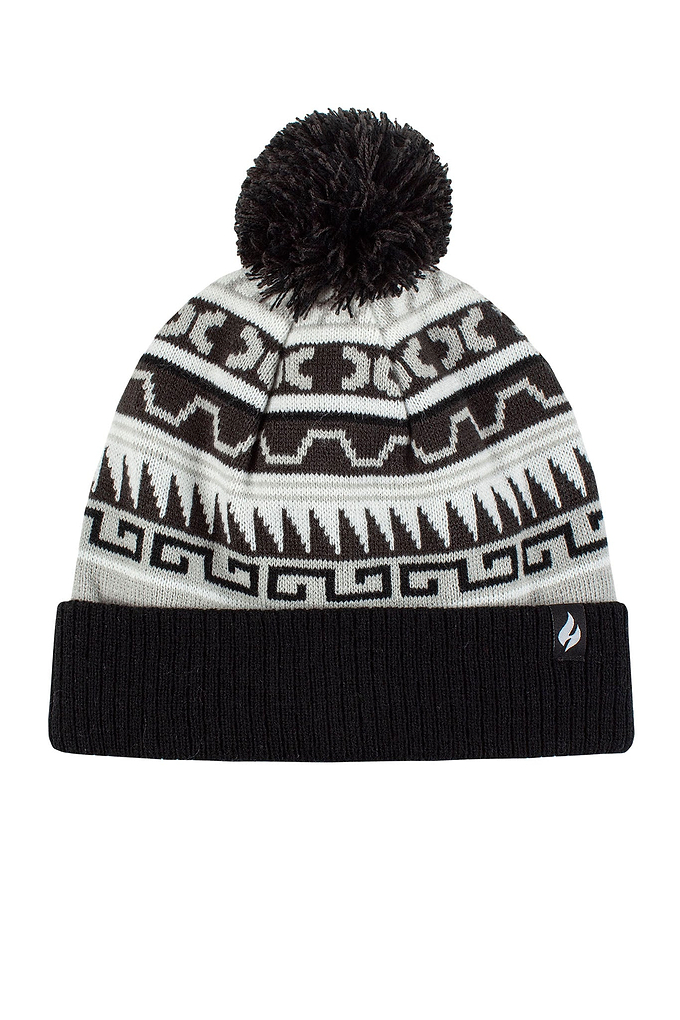 Heat Holders Men's Sawyer Snowsports Thermal Hat Black/Charcoal - Flat