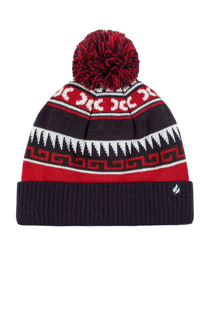 Heat Holders Men's Sawyer Snowsports Thermal Hat Navy/Red - Flat