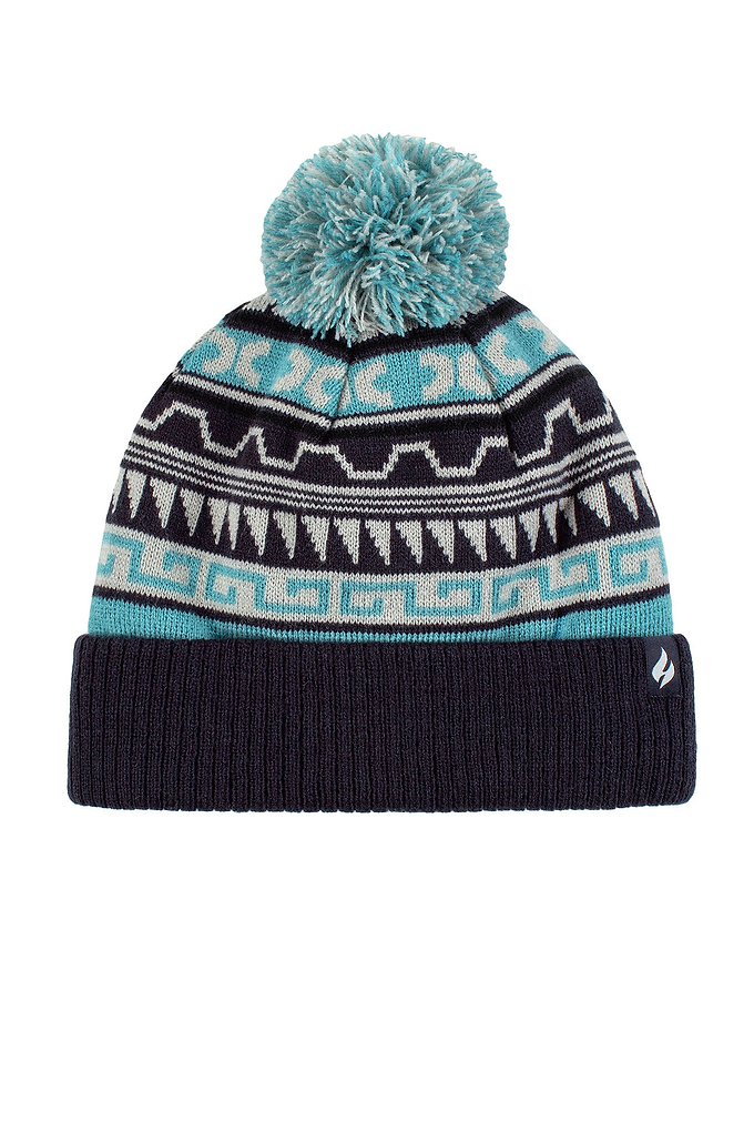 Heat Holders Men's Sawyer Snowsports Thermal Hat Navy/Teal - Flat