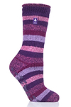 Heat Holders Petunia Women's Original Stripe Crew Slipper Sock Purple #color_purple