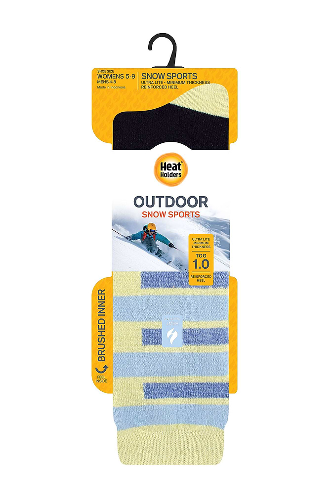 Heat Holders Women's Camille Snowsports Long Thermal Sock Lime/Navy - Packaging