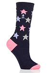 Heat Holders Women's Cosmos Ultra Lite Solid Star Thermal Crew Sock Navy #color_navy