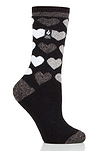 Heat Holders Women's Jennifer Lite Heart Thermal Crew Sock Black Mono #color_black mono