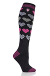 Heat Holders Women's Laura Lite Jacquard Hearts Thermal Long Sock Black/Charcoal #color_black/charcoal