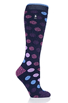 Heat Holders Women's Mahonia Lite Jacquard Spot Long Thermal Sock Navy #color_navy