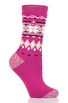 Heat Holders Women's Melissa Lite Fairisle Thermal Crew Sock Raspberry/Cream #color_raspberry/cream