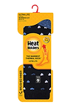 Heat Holders Women's Orchid Ultra Lite Hearts Thermal Crew Sock Black/Blue - Packaging